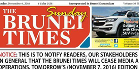 Brunei shuts down newspaper